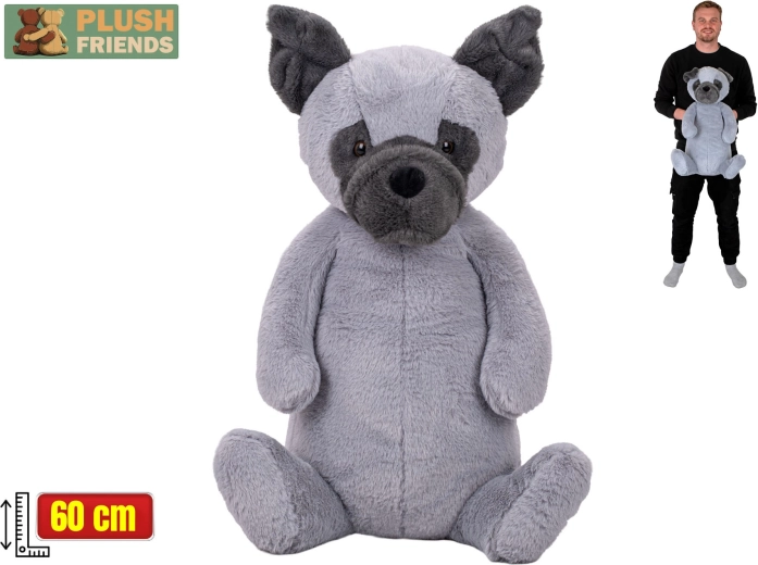 Plush Friends Plüschhund sitzend 60 cm grau