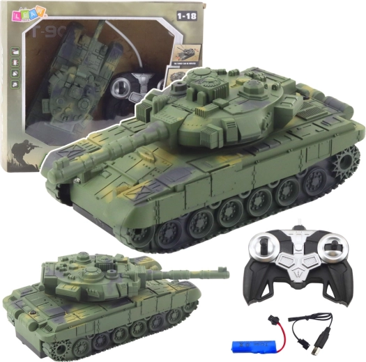 RC-Panzer T-90 1:18 grün mit Licht und Sound