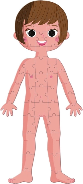 Doppelseitiges Figurenpuzzle – Mädchen und Junge
