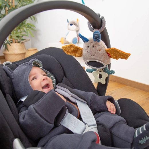 Spaß unterwegs: einfach am Kinderwagen und an der Babyschale zu befestigen