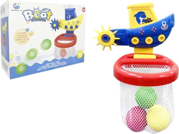 Badespielzeug – Boot mit Korb und Bällen für Kinder