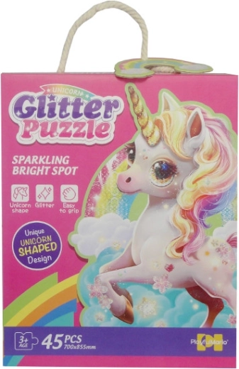 Glitzer-Puzzle 45 Teile – Einhorn
