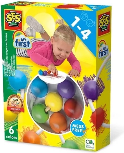 SES Creative Meine ersten Perlenwachsmalstifte (6 Farben)