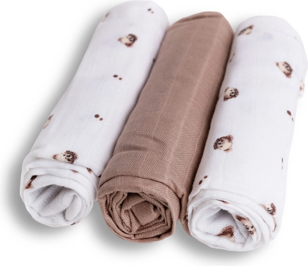 Babymatex Bambuswindeln Bärchen 70 × 70 cm (3 Stk.)