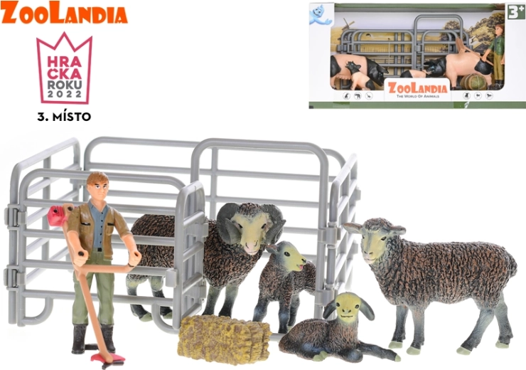 Zoolandia Tierchen Bauernhof mit Jungtieren und Zubehör – Set Schweine oder Schafe