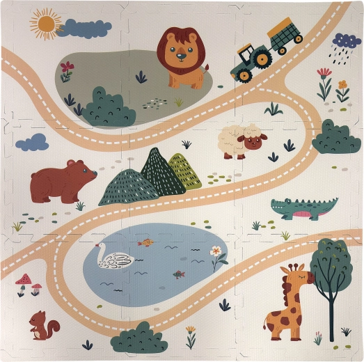 Schaumstoff-Puzzlematte Humbi Safari-Tiere, 9 Teile