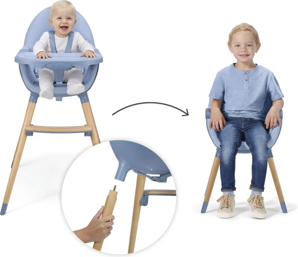 2-in-1: Hochstuhl und niedriger Stuhl in wenigen Augenblicken