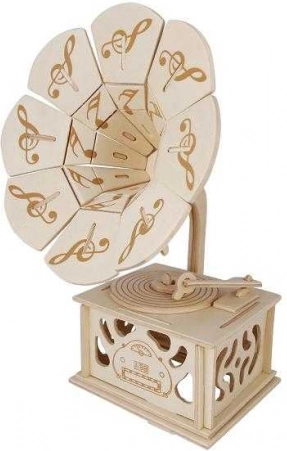 Holzhandwerk 3D Puzzle Grammophon