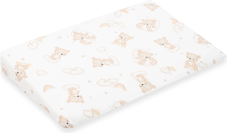 Bezug für Kinderkeil-Kissen NEW BABY Basic 59 × 37 cm, Bärchen, beige