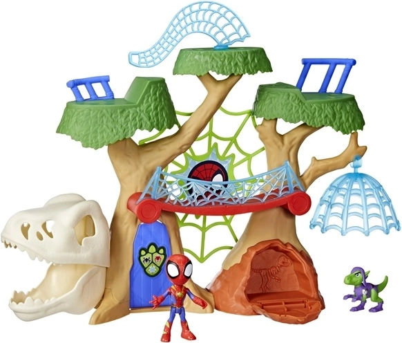Spiel mit Spider-Man- und Dino-Figuren