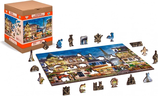 Holzpuzzle Frühstück in Paris 2v1