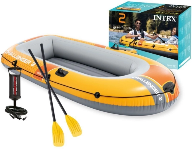 aufblasbares Boot für 2 Personen Intex Challenger 2 mit Pumpe und Paddeln