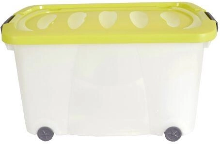 Aufbewahrungsbox mit Rollen und Deckel 60 × 40 × 32 cm, Kunststoff