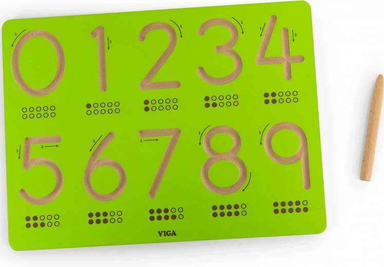 VIGA grafomotorische Tafel Zahlen zum Schreibtraining