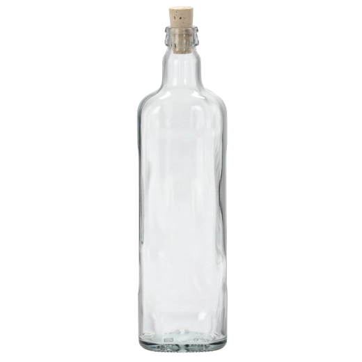 Glasflasche Oval 700 ml mit Naturkorken