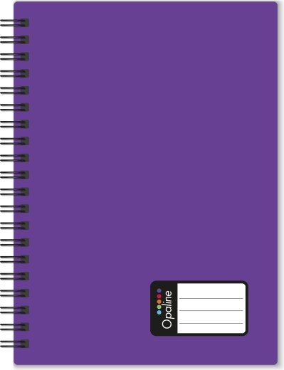 Notizblock A4 mit seitlicher Twin-Wire-Ringbindung, 60 Blatt, violetter PP-Einband