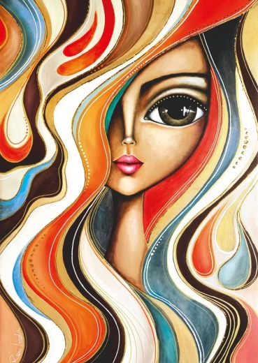 Puzzle Mädchen mit welligem Haar 1000 Teile