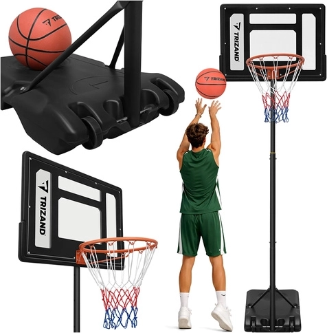 Tragbarer Basketballkorb TRIZAND mit verstellbarer Höhe 259 cm