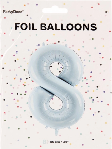 Folienballon Zahl 8 blau 86 cm