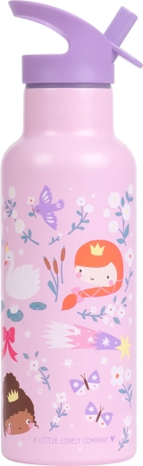 A Little Lovely Company Edelstahl-Trinkflasche für Kinder mit Prinzessinnenmotiv, 500 ml
