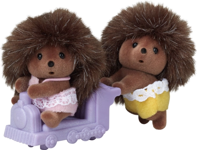 Sylvanian Families Igel-Zwillinge mit lila Lok