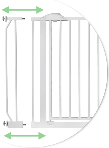 Breite 75–105 cm mit praktischen Verlängerungen