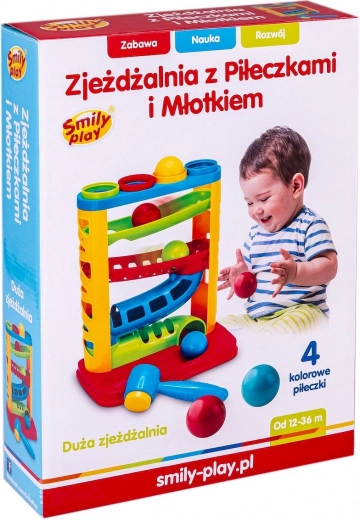 Bunte Kugelbahn mit Hammer SMILY PLAY