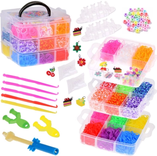 Set aus magischen Gummibändern und Perlen zur Herstellung von Armbändern, 4500 Stk.