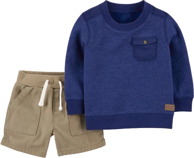 Carter’s 2-teiliges Set aus Pullover und Shorts für Jungen, blau, 6 Monate