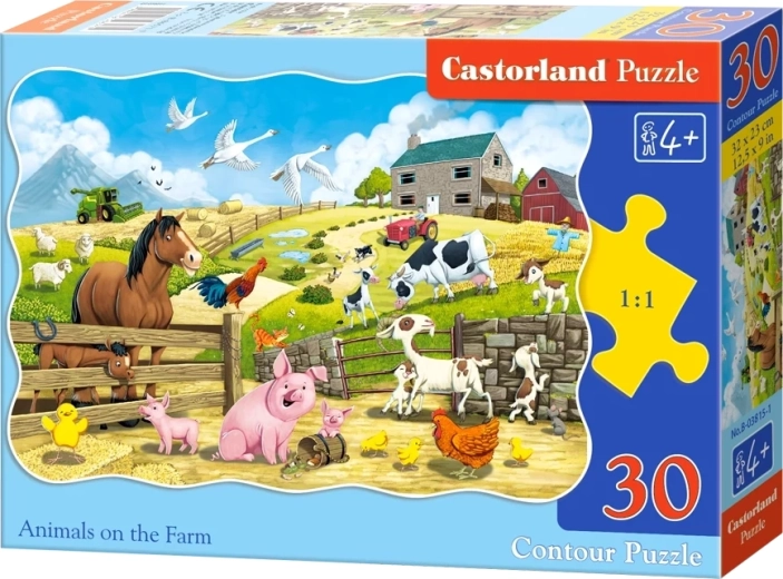Puzzle Tiere auf dem Bauernhof 30 Teile CASTORLAND