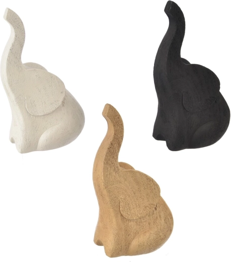 Dekorationsfigur Elefant aus Polyresin 17 cm (Mix 3 Varianten)