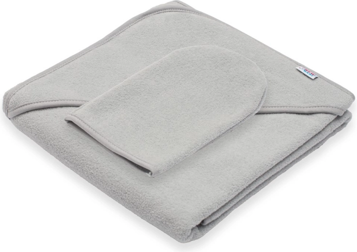 Kinder-Frotteehandtuch mit Kapuze New Baby Basic 80 × 80 cm grau