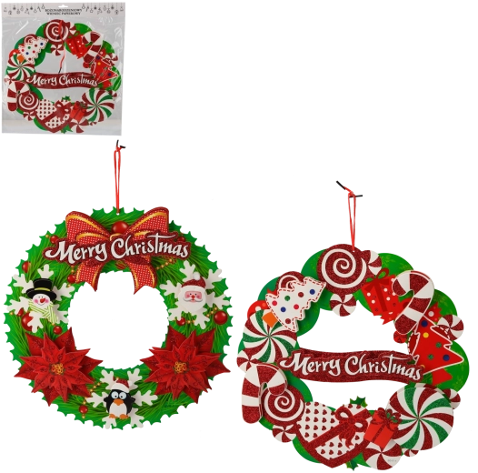 Papier-Weihnachtskranz – Mustermix (Set mit 12 Stück)