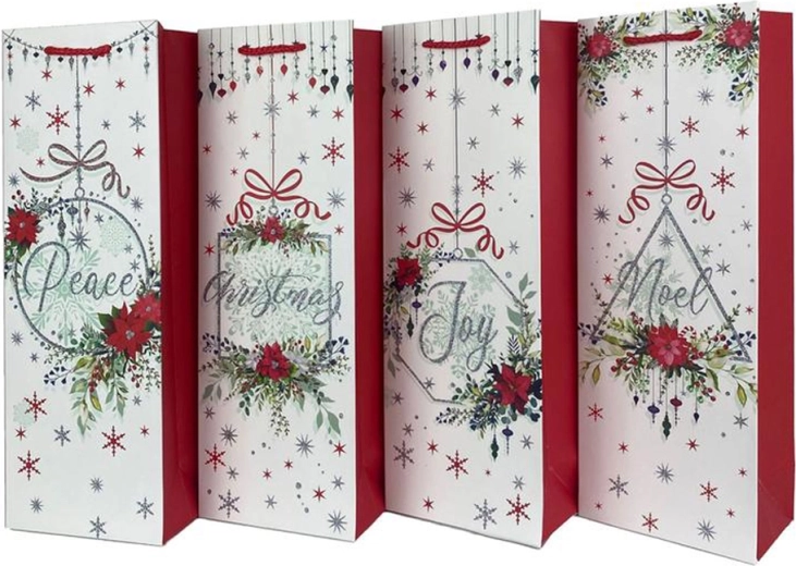 Weihnachtliche Geschenktasche für Wein