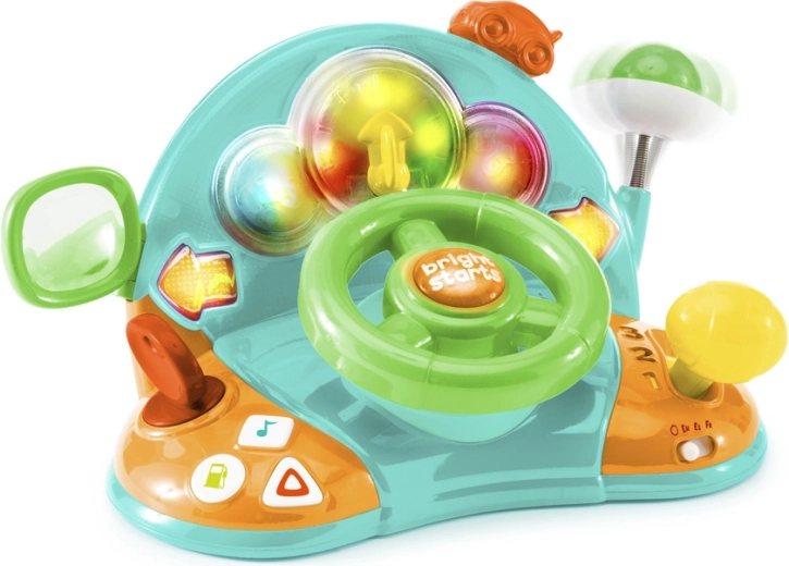 Bright Starts leuchtendes und musikalisches Lenkrad Lights & Colors Driver für Kinder ab 6 Monaten