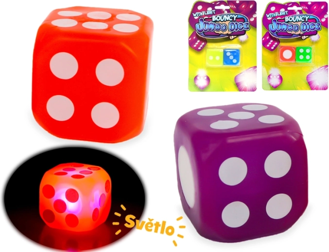 Leuchtende Jumbo-Spielwürfel 3,6 cm – Set mit 2 Stück