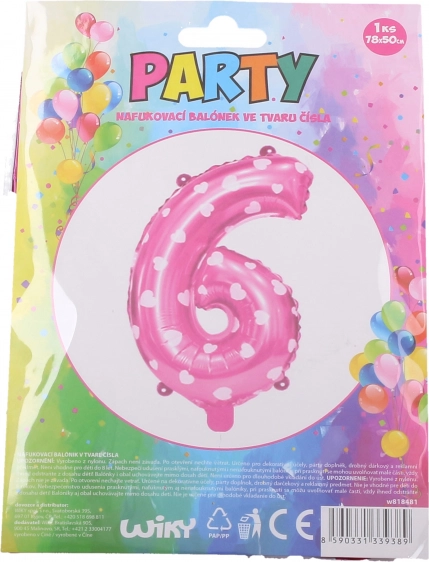 Aufblasbarer Ballon Zahl 1 mit Herzchen – Rosa