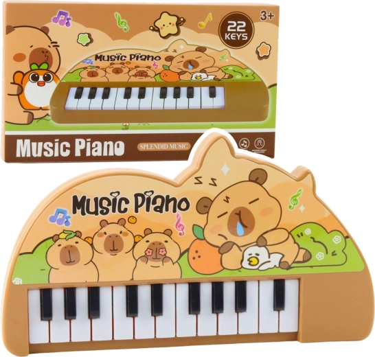 Mini-Kinderklavier mit Capybara, 22 Tasten