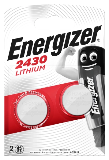 Energizer CR2430 Lithium-Knopfzellen 3 V, Packung mit 2 Stück