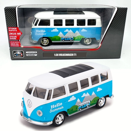 Metallmodell Volkswagen T1 Bulli mit Licht und Sound 1:30