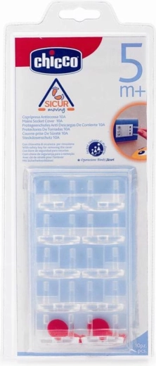 Chicco Steckdosenschutz – Sicherheitsabdeckungen für elektrische Steckdosen, 10 Stk.
