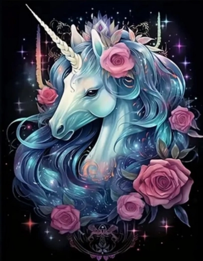 Diamantmalerei Elegantes Einhorn 30 × 40 cm