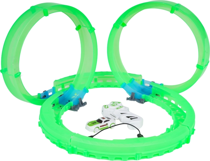 Leuchtende Bahn mit Loopings