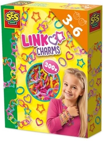 SES Creative Link Charms – Kreativset zum Basteln von Armbändern und Halsketten (300 Stk.)