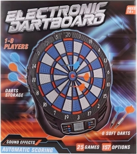 Elektronische Dartscheibe mit Zähler und Pfeilen