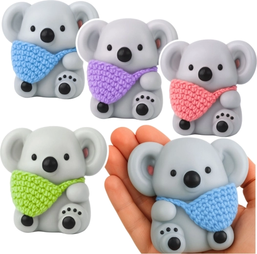 Antistress-Knautsch-Koala mit gestricktem Schal 8,5 cm