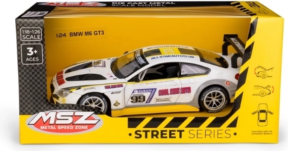 MSZ BMW M6 GT3 Rennwagenmodell 1:24 weiß