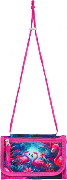 Hals-Geldbörse mit Flamingo-Motiv