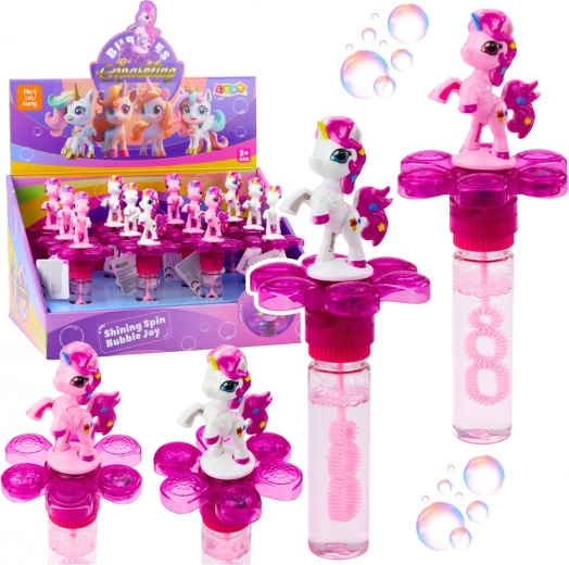 Unicorn-Zauberstab mit drehender Blüte und LED-Licht 20 cm