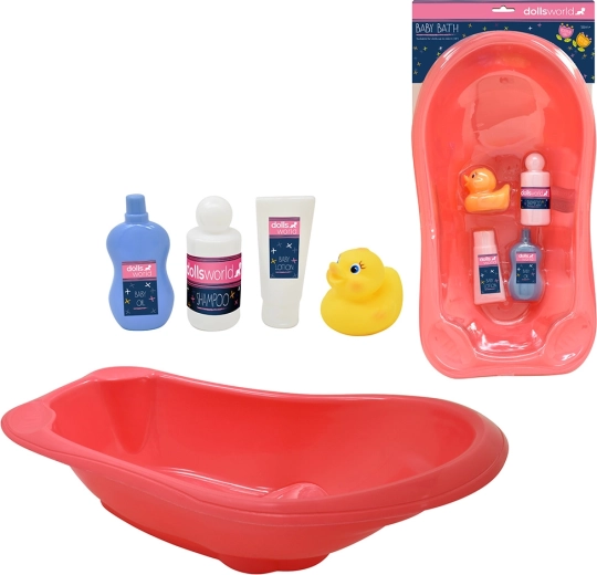 Dolls World Bade-Set für Puppen 46 cm mit Wannchen und Zubehör